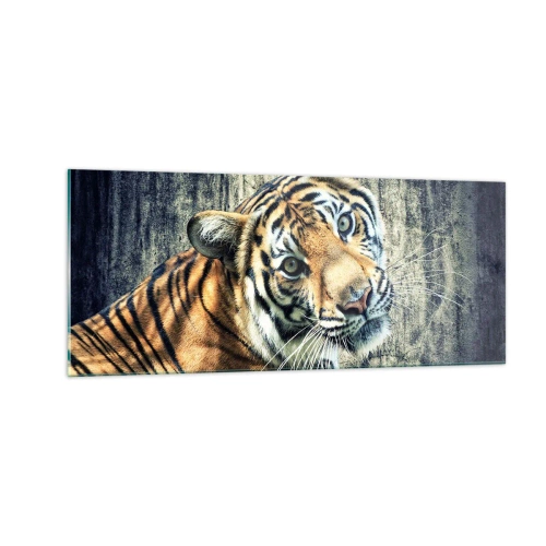 Quadro em vidro - Retrato em feixes de luz - 100x40 cm