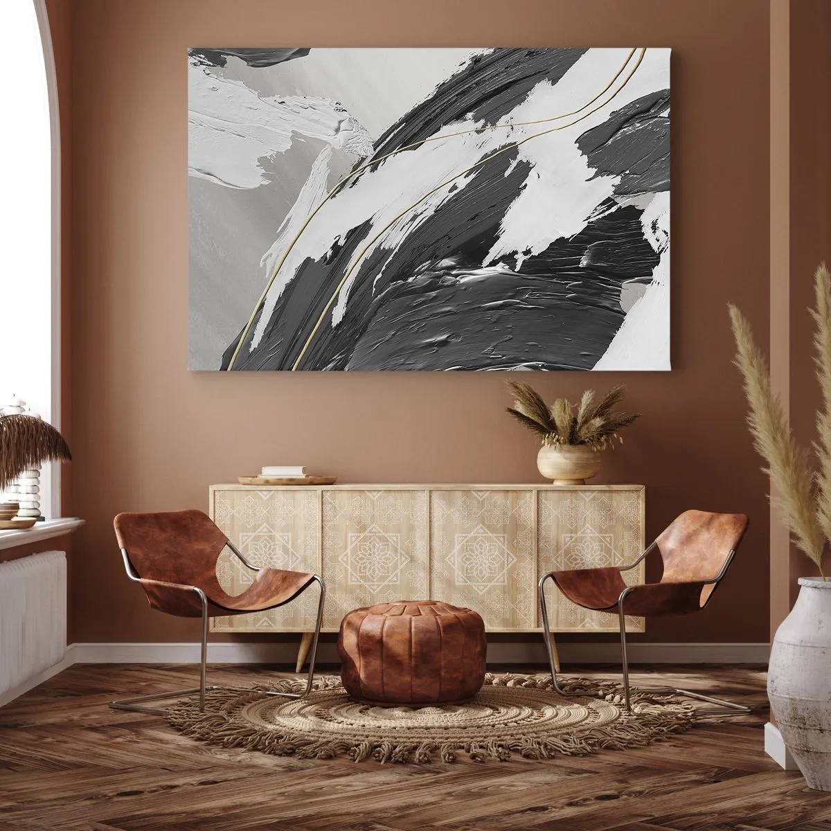 Quadro em tela - Abstração em grande escala - 70x50 cm