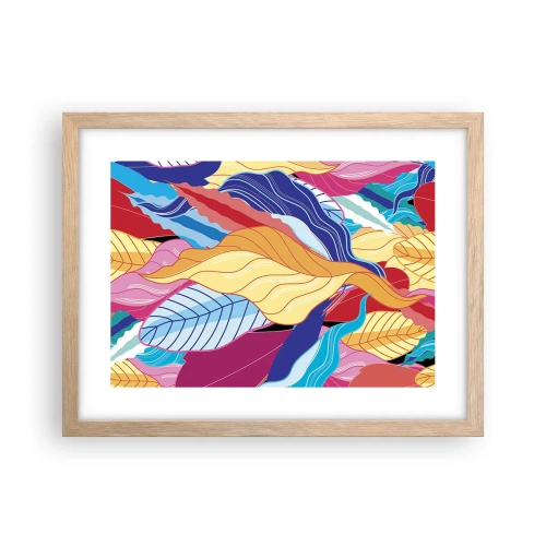 Pôster com moldura de carvalho claro - Bagunça colorida - 40x30 cm