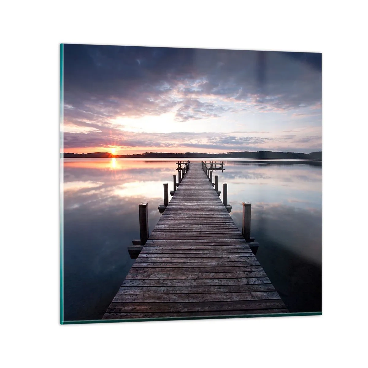 Quadro em vidro - A tranquila fronteira do dia e da noite - 50x50 cm