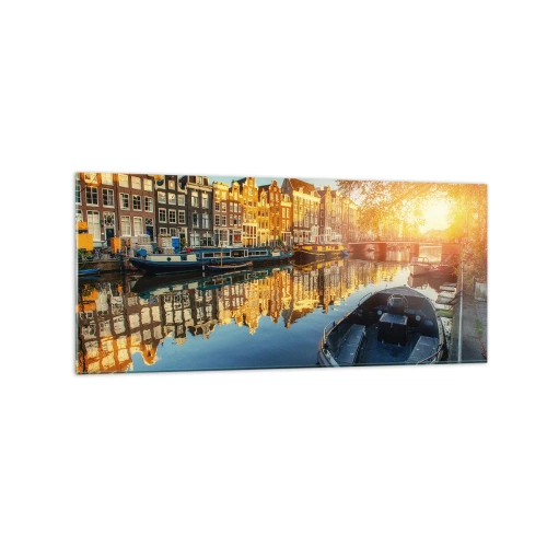 Quadro em vidro - Manhã em Amsterdã - 120x50 cm