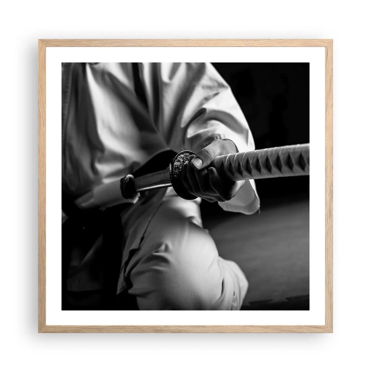 Pôster com moldura de carvalho claro - Alma guerreira - 60x60 cm