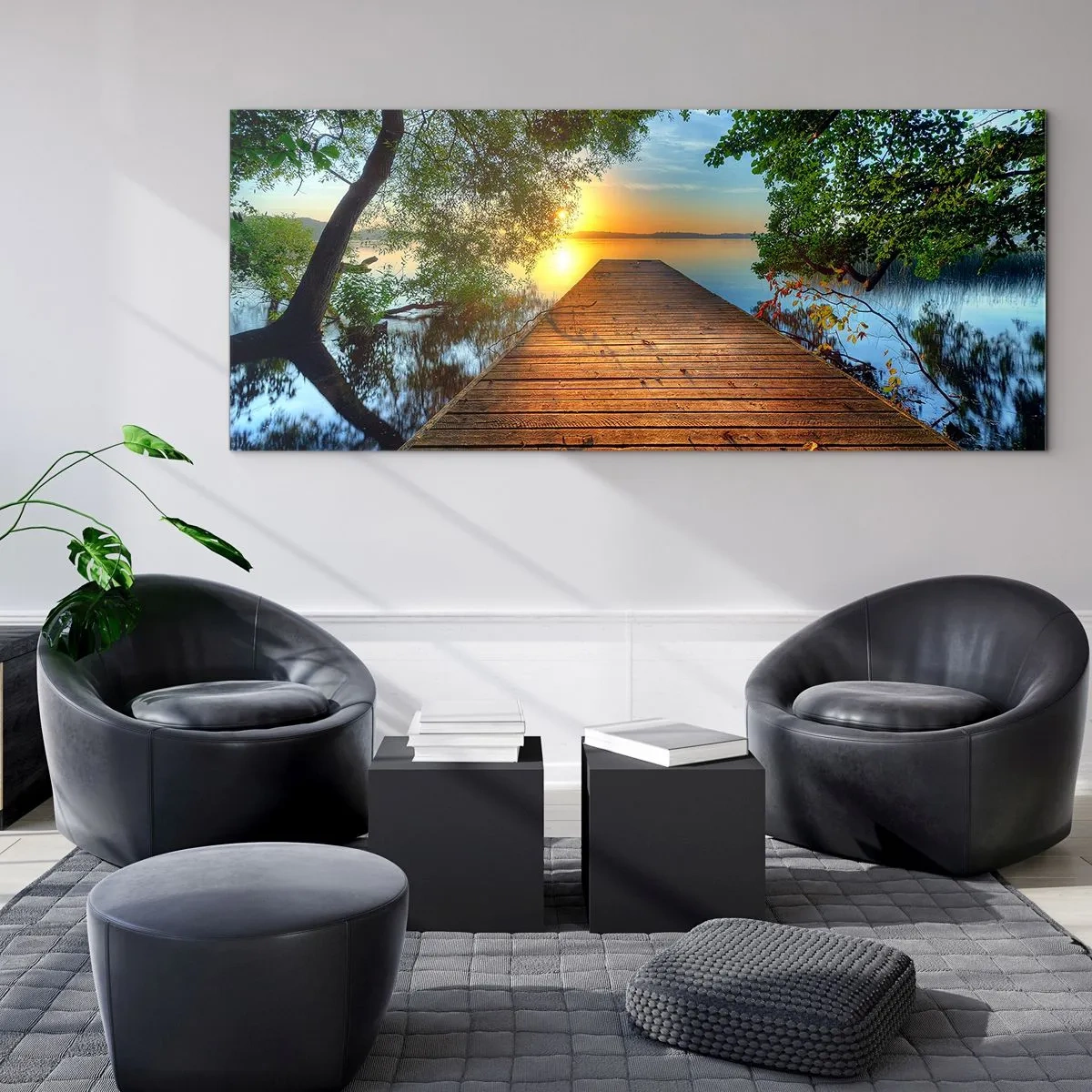 Quadro em vidro - Tome o seu tempo, sente-se - 160x50 cm