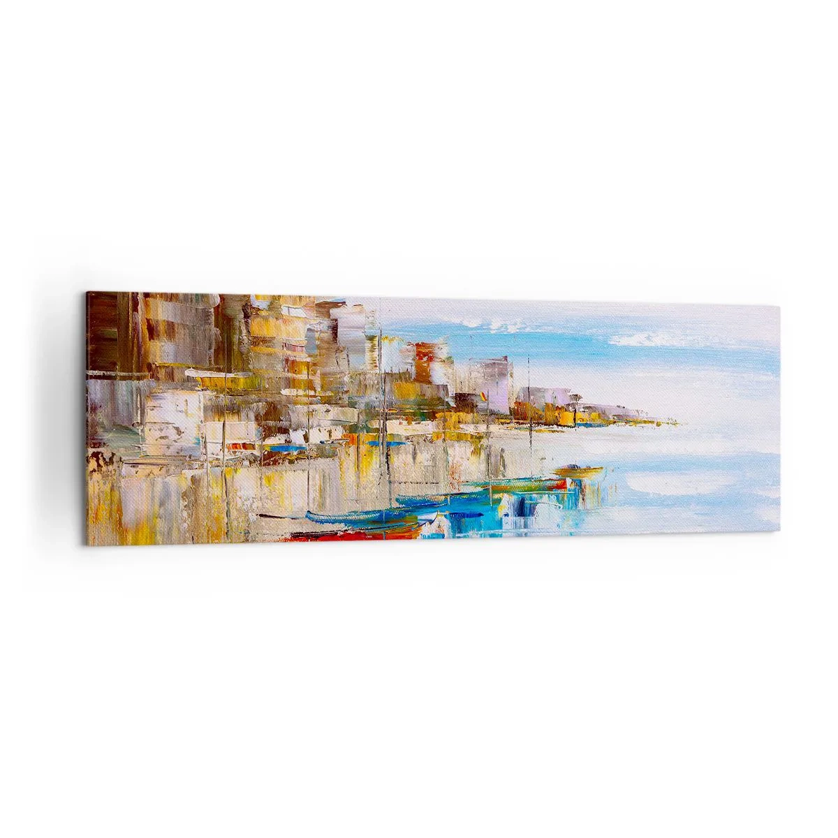 Quadro em tela - Um refúgio urbano multicolorido - 160x50 cm