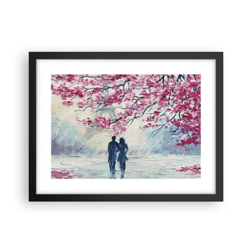 Pôster com moldura preta - Passeio romântico - 40x30 cm
