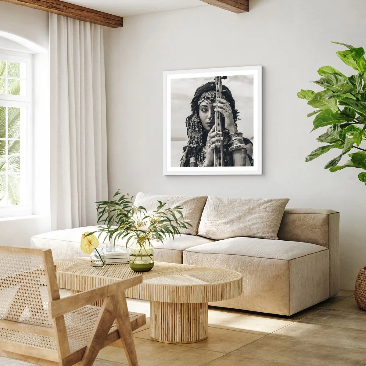 Pôster em moldura branca - A própria música oriental - 50x50 cm