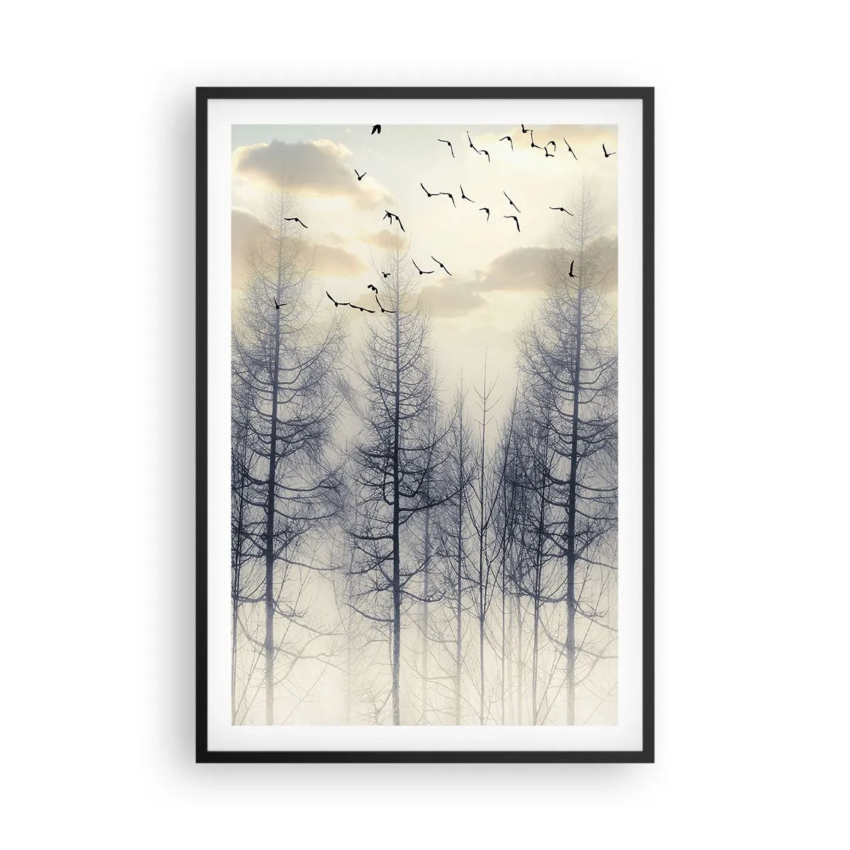 Pôster com moldura preta - Espíritos florestais - 61x91 cm