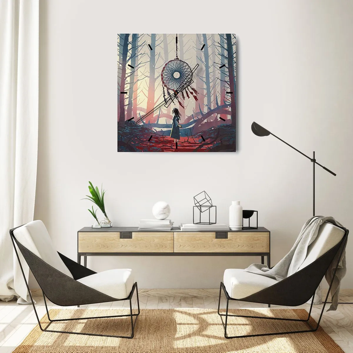 Relógio de parede - Relógio em vidro - O ritual secreto da felicidade - 40x40 cm