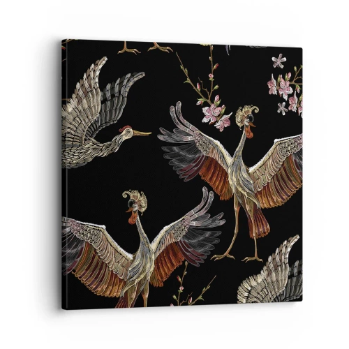 Quadro em tela - O pássaro de conto de fadas - 30x30 cm