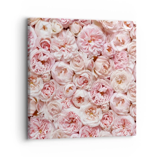 Quadro em tela - Uma cama de rosas - 30x30 cm