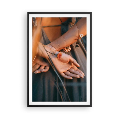 Pôster com moldura preta - Ligada à natureza - 61x91 cm