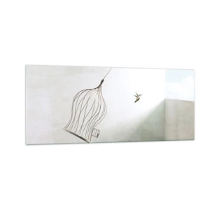 Quadro em vidro - Enfim a liberdade - 100x40 cm