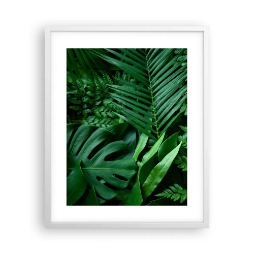 Pôster em moldura branca - Envolto em verde - 40x50 cm