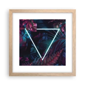 Pôster com moldura de carvalho claro - Jardim estilo discoteca - 30x30 cm