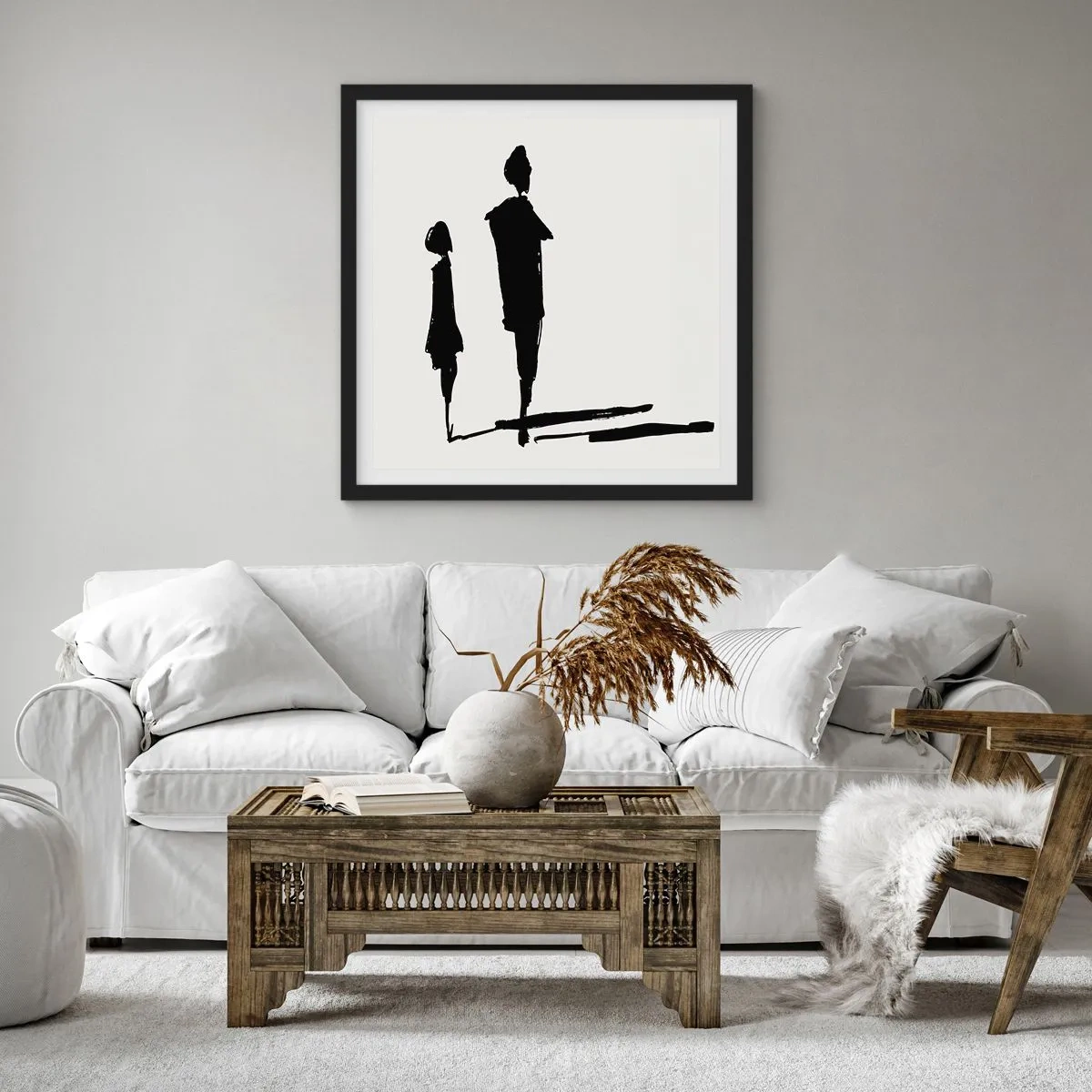 Pôster com moldura preta - Certeza que juntos? - 60x60 cm