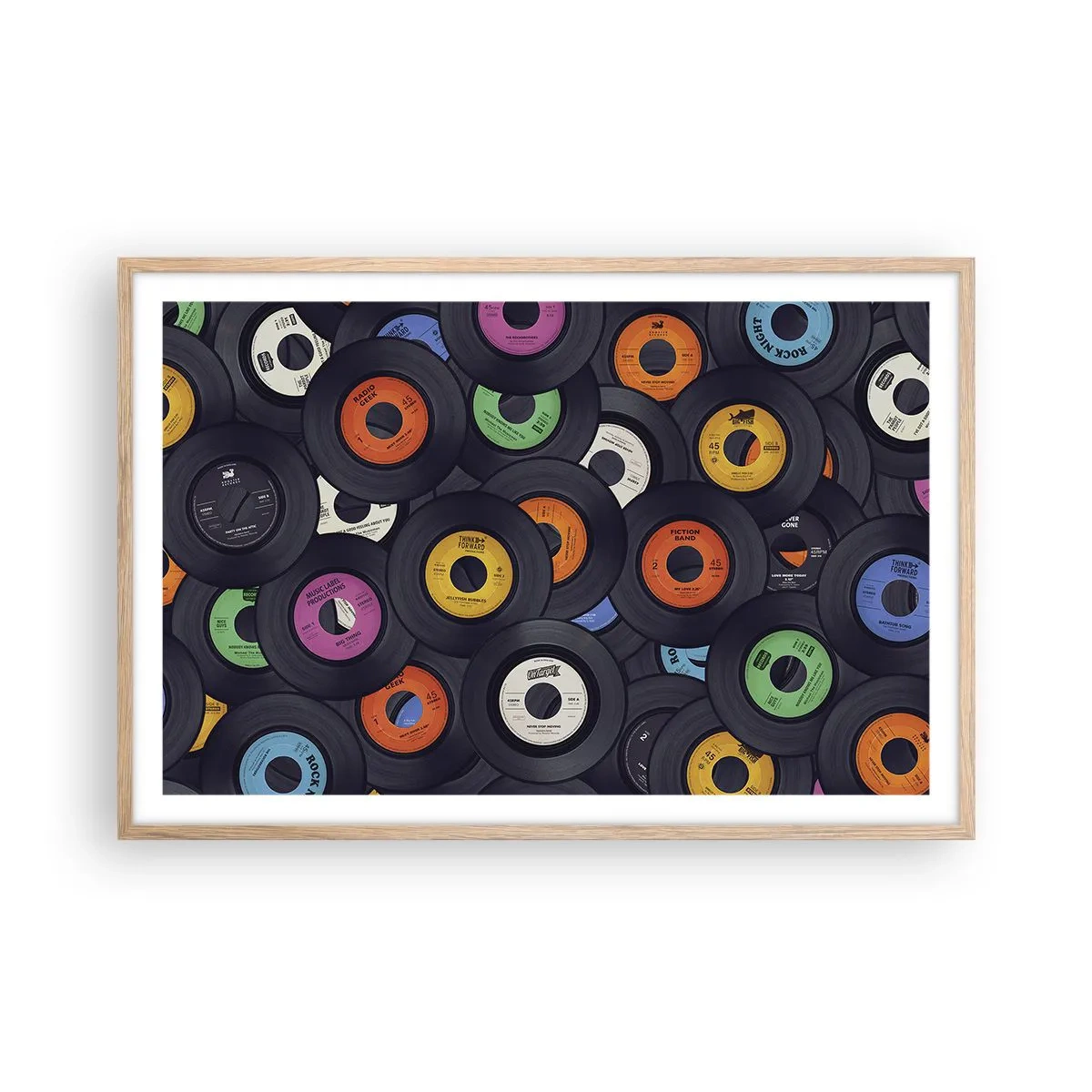 Pôster com moldura de carvalho claro - Cores dos clássicos - 91x61 cm