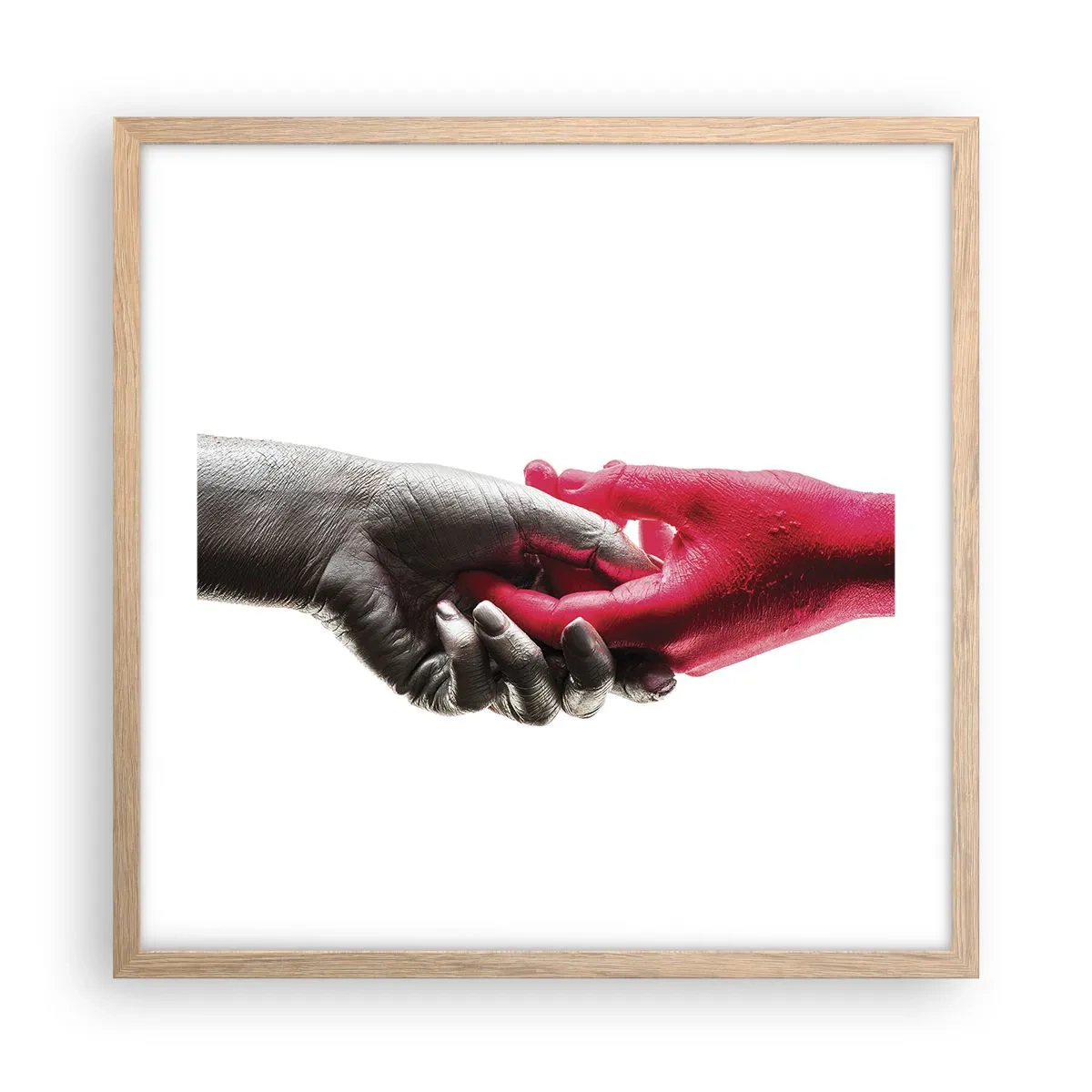Pôster com moldura de carvalho claro - Juntos, mas diferentes - 50x50 cm
