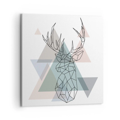 Quadro em tela - Numa floresta geométrica - 50x50 cm