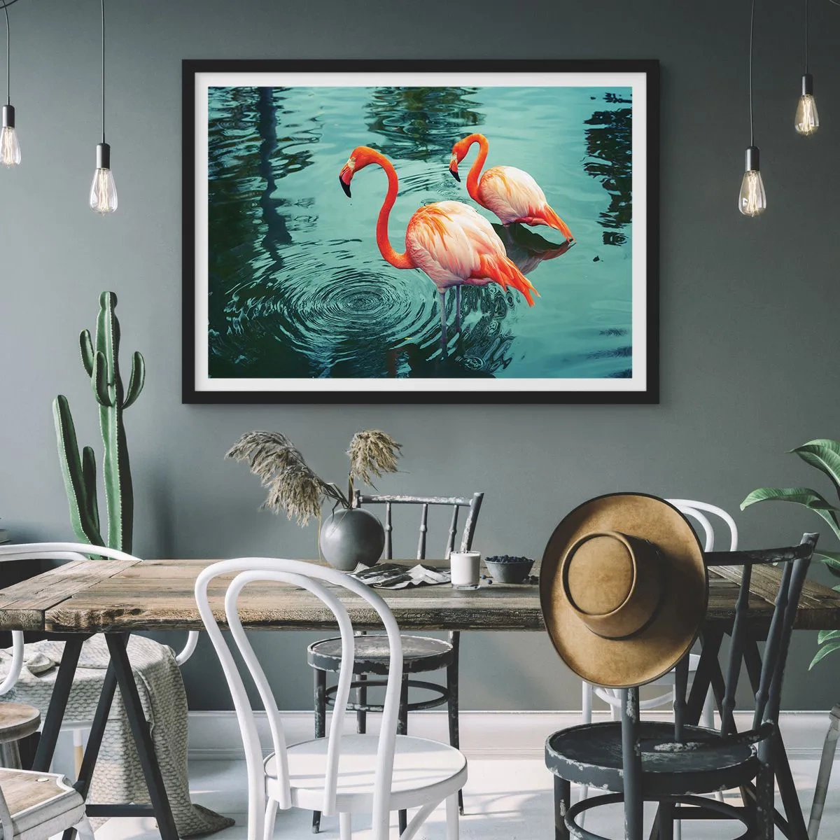 Pôster com moldura preta - Estamos na moda agora - 70x50 cm