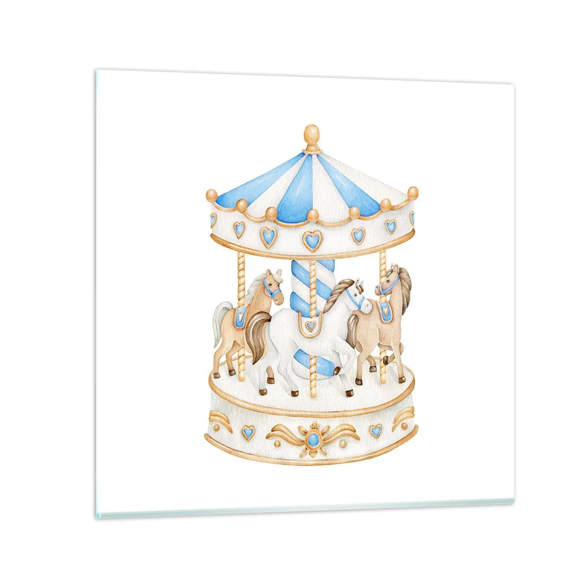 Quadro em vidro - Doce infância - 60x60 cm