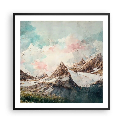 Pôster com moldura preta - Lâminas de rocha - 60x60 cm