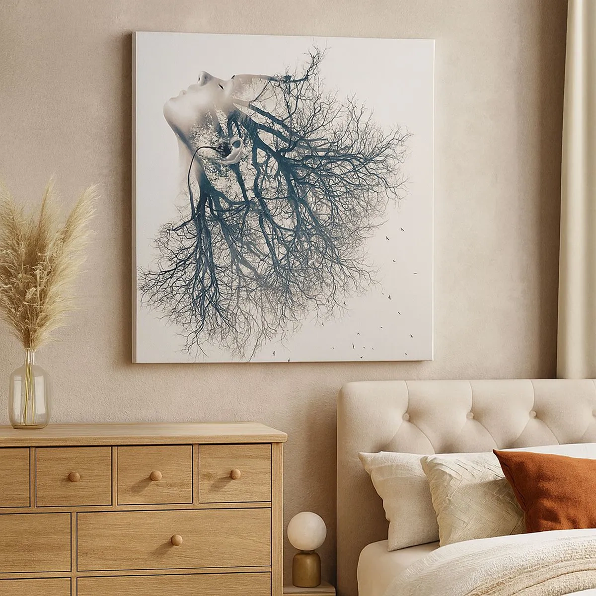 Quadro em tela - Ouvir o sussurro da árvore - 30x30 cm