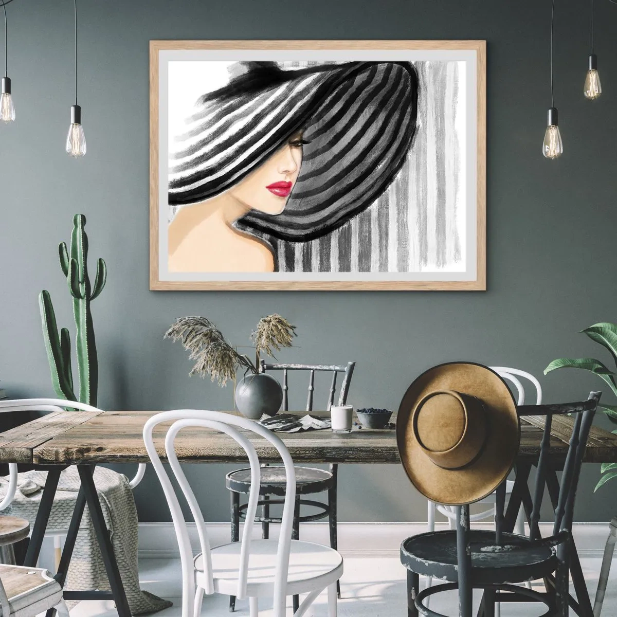 Pôster com moldura de carvalho claro - Onde encontrar-te? - 70x50 cm