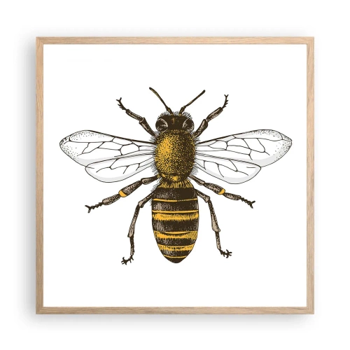 Pôster com moldura de carvalho claro - Linda e boa - 60x60 cm