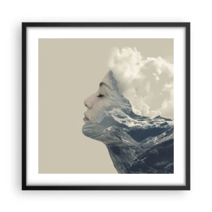 Pôster com moldura preta - A beleza dos elementos da natureza - 50x50 cm