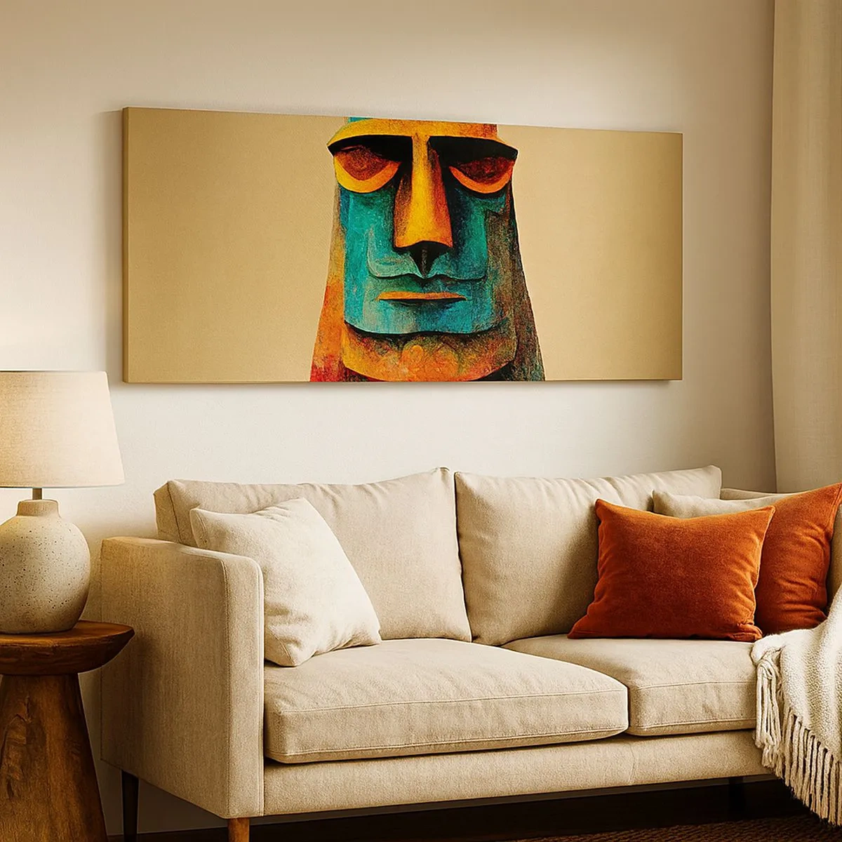 Quadro em tela - Escultórico e simpático - 100x40 cm