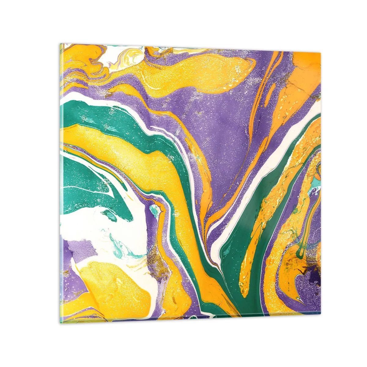 Quadro em vidro - Ondas de cor - 30x30 cm
