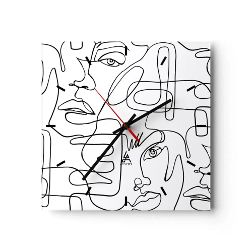Relógio de parede - Relógio em vidro - Em emoções emaranhadas - 40x40 cm