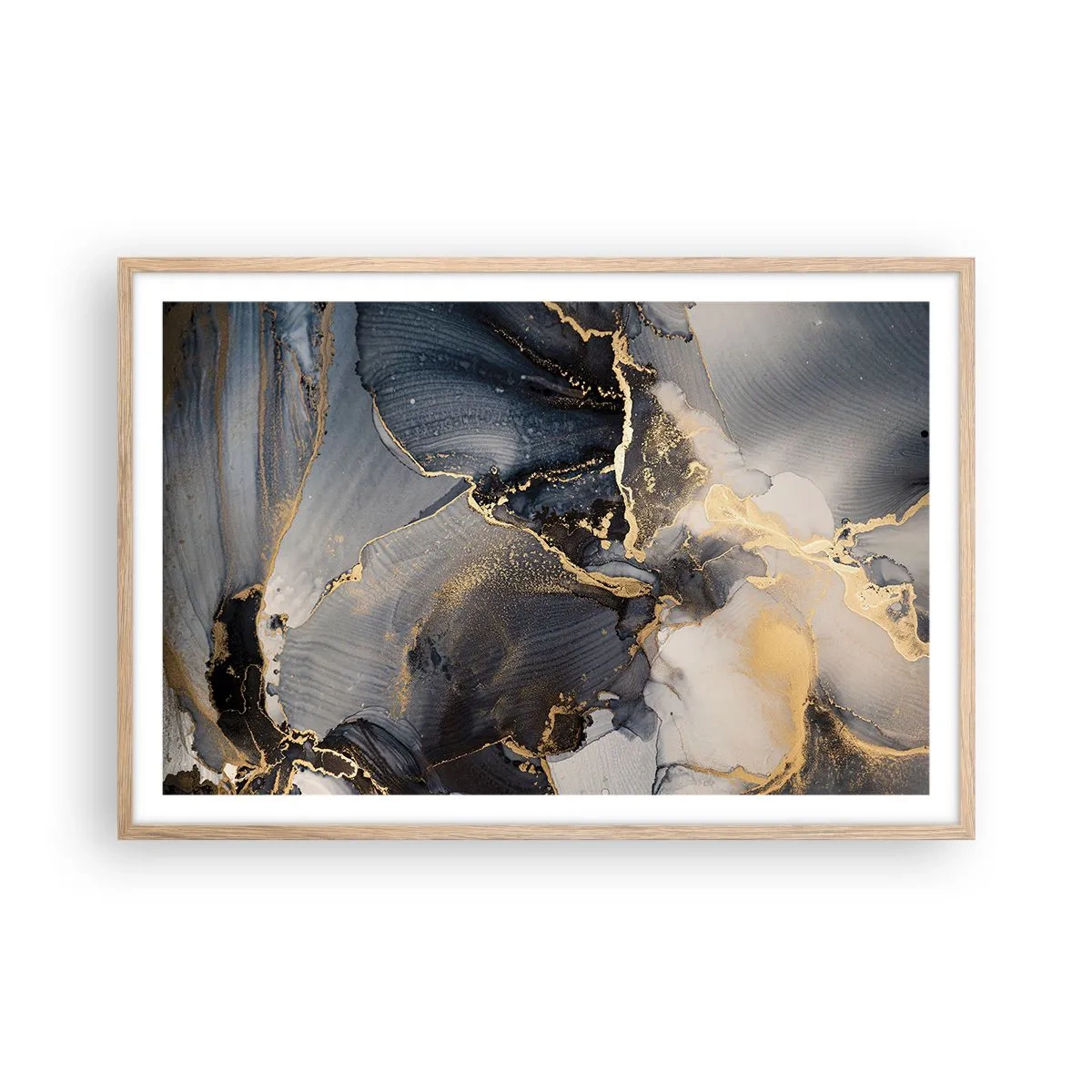 Pôster com moldura de carvalho claro - A vida da pedra - 91x61 cm