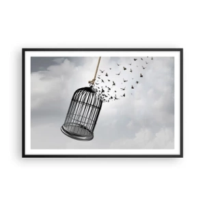 Pôster com moldura preta - Fé... Esperança... Liberdade! - 91x61 cm