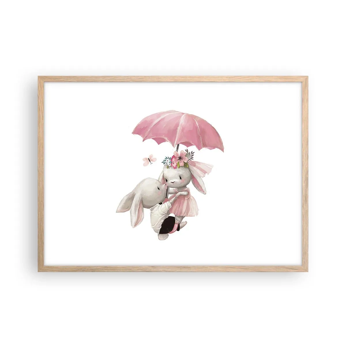 Pôster com moldura de carvalho claro - Isso é amor - 70x50 cm