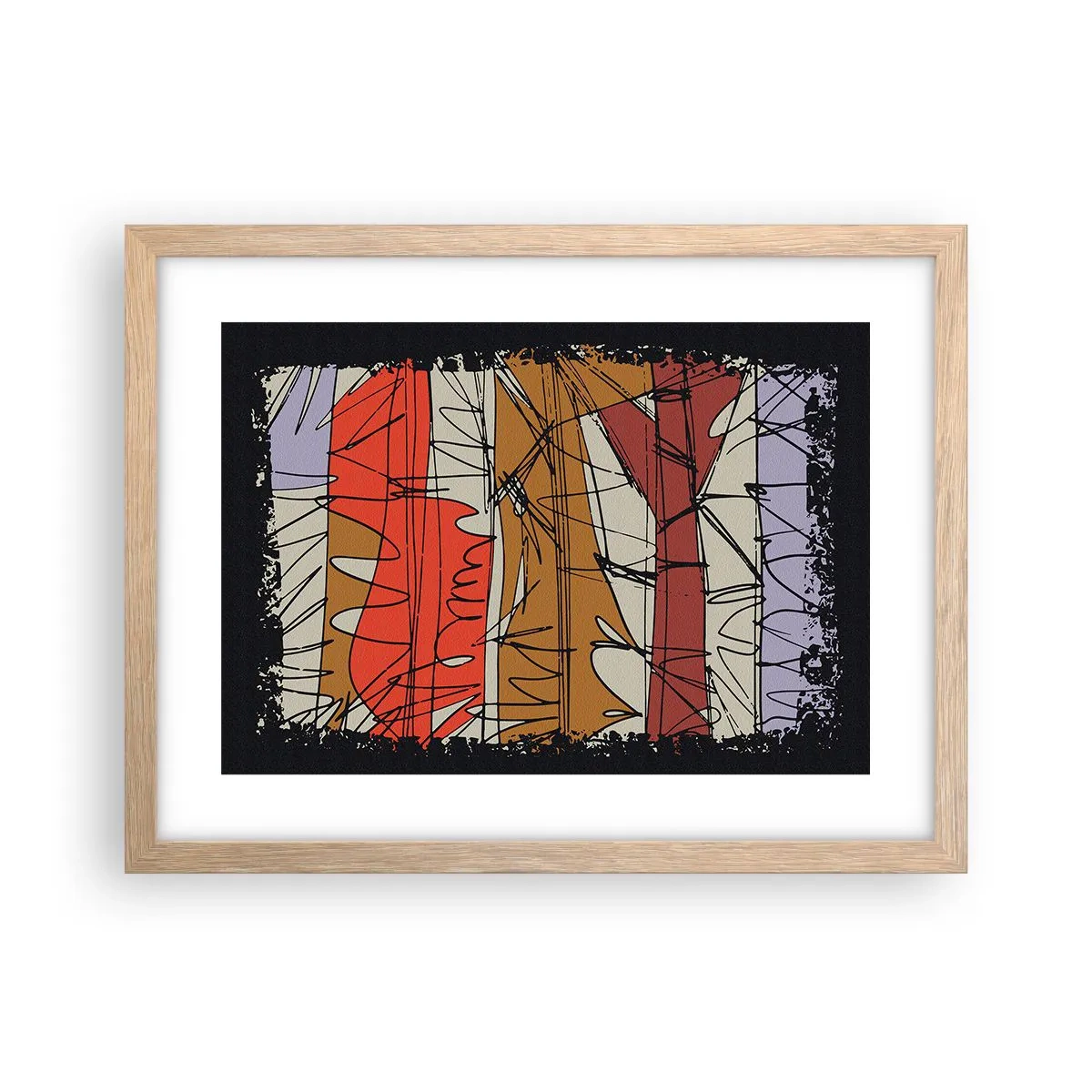 Pôster com moldura de carvalho claro - Composição espontânea - 40x30 cm
