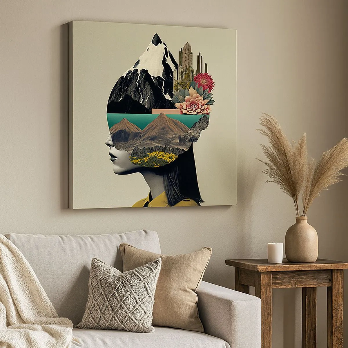 Quadro em tela - Mulher – sempre um mistério - 30x30 cm