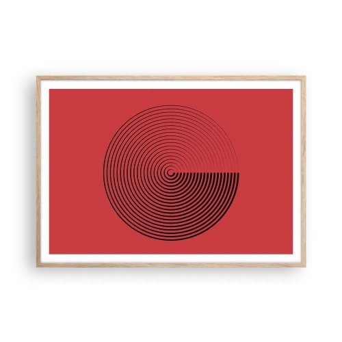 Pôster com moldura de carvalho claro - Movimento circular - 100x70 cm