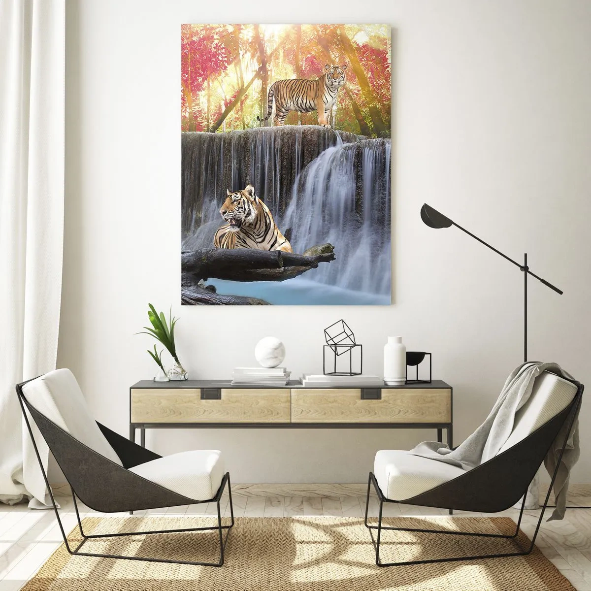 Quadro em vidro - Paisagem surrealista    - 70x100 cm