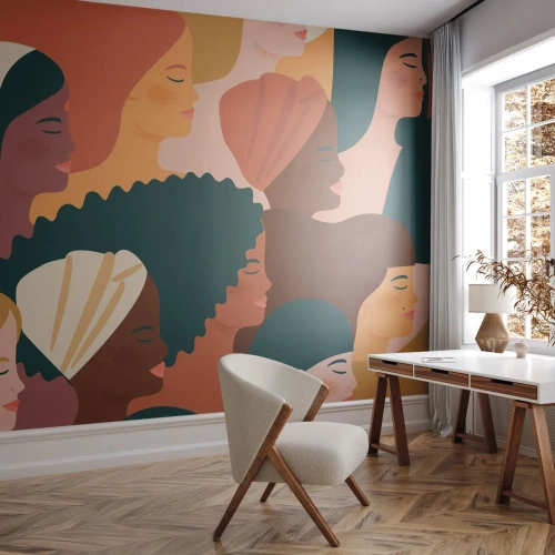 Papel de Parede Autocolante Deluxe Sticker - Apenas feminilidade - Mulher, Arte Moderna, África - 400x280 cm