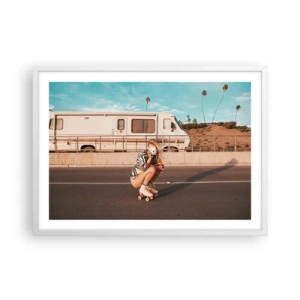 Pôster em moldura branca - Sorria, por favor! - 70x50 cm