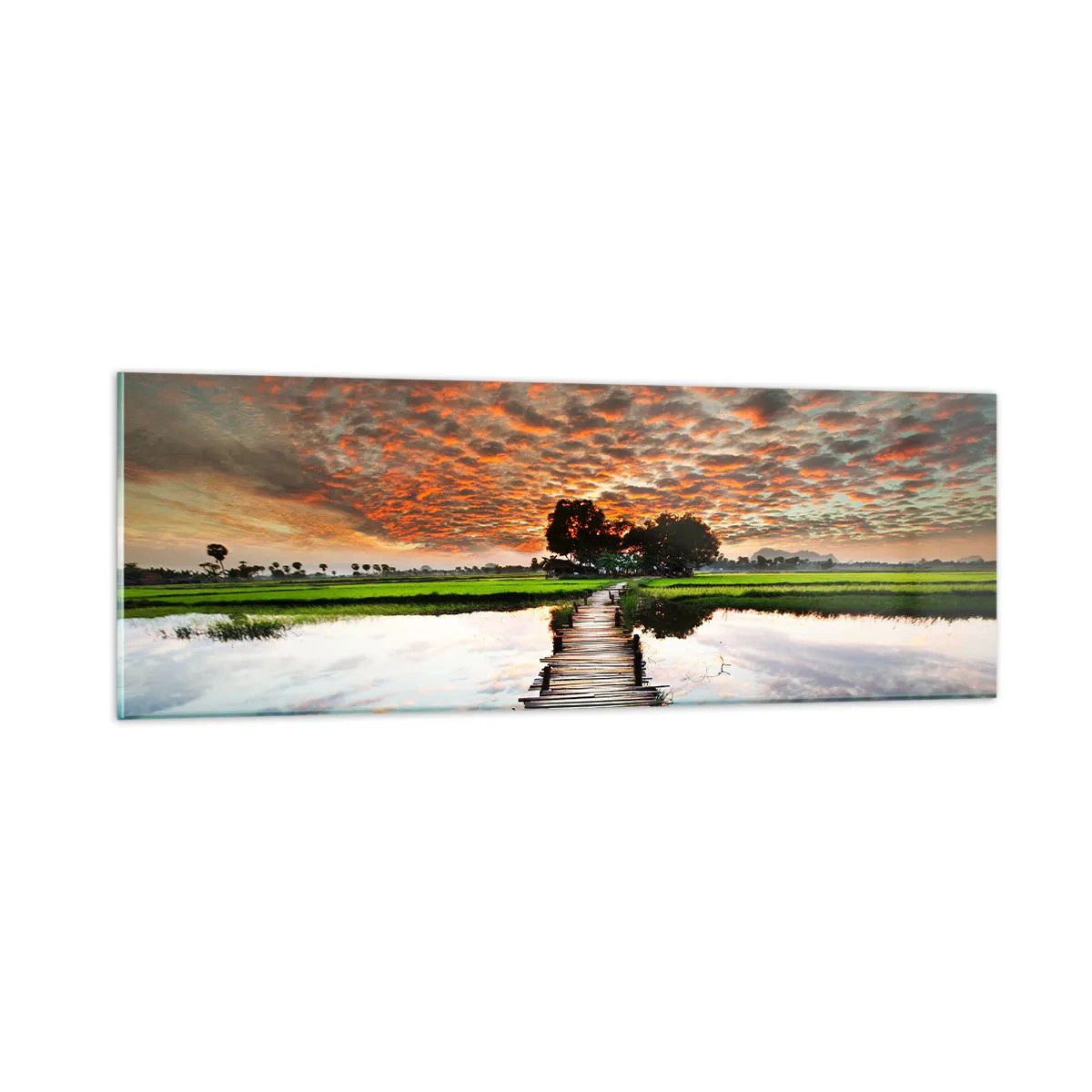 Quadro em vidro - Abra os braços - respire - 90x30 cm
