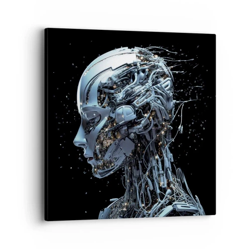 Quadro em tela - A tecnologia é uma mulher - 40x40 cm