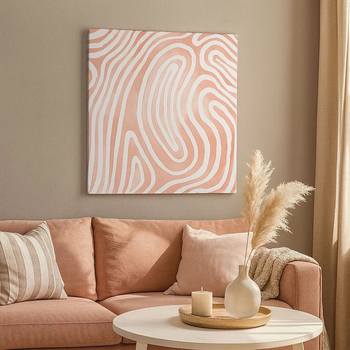 Quadro em tela - No labirinto de corais - 30x30 cm