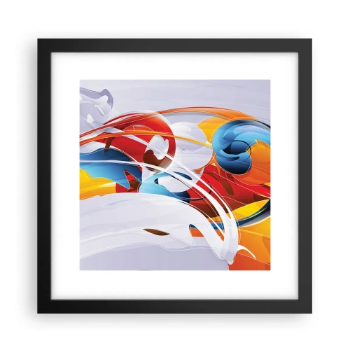 Pôster com moldura preta - A dança dos elementos da natureza - 30x30 cm