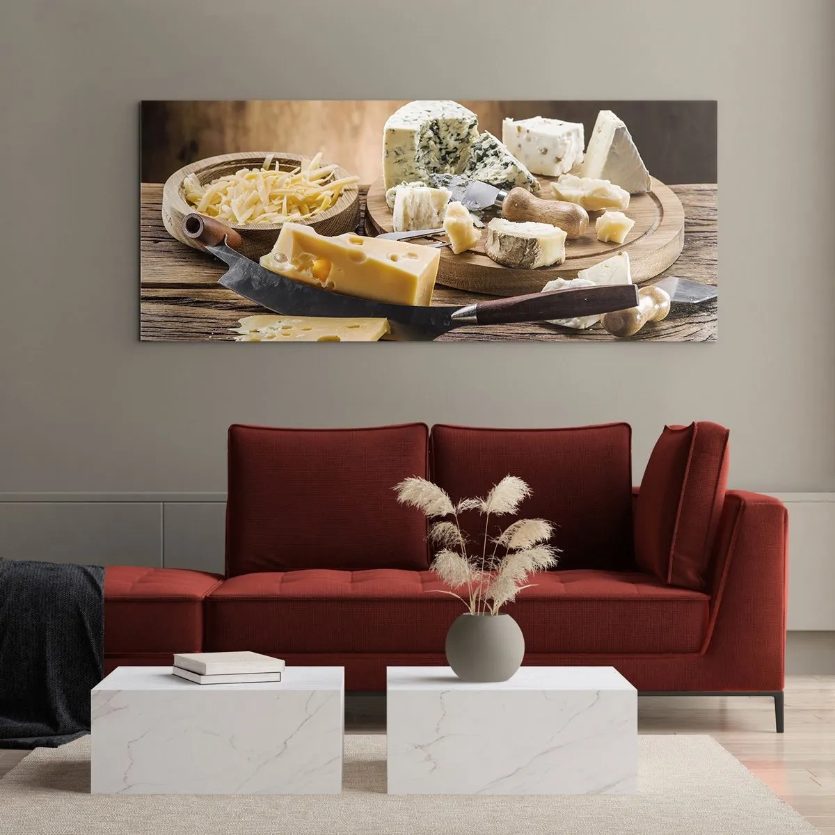 Quadro em vidro - Sorria para o queijo - 100x40 cm