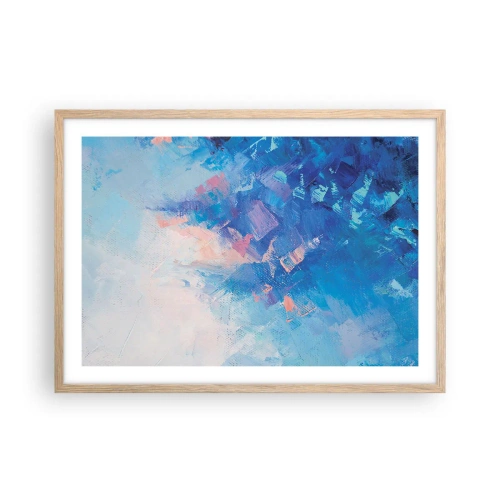 Pôster com moldura de carvalho claro - Abstração de inverno - 70x50 cm