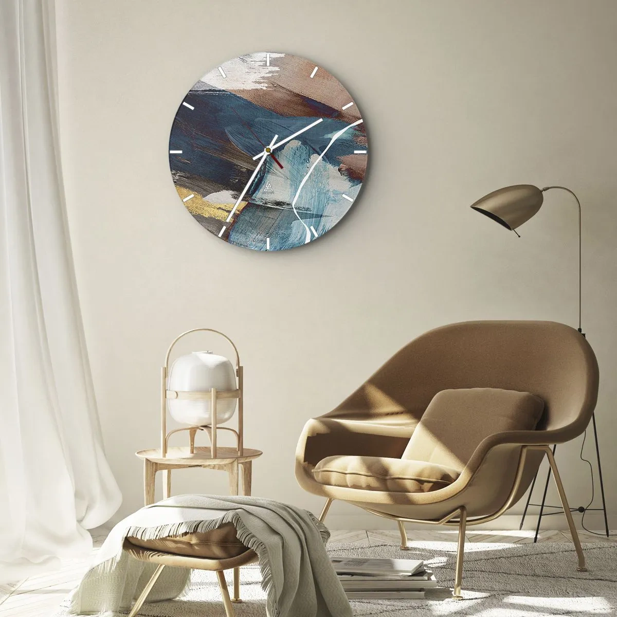 Relógio de parede - Relógio em vidro - Com elegância e energia - 40x40 cm