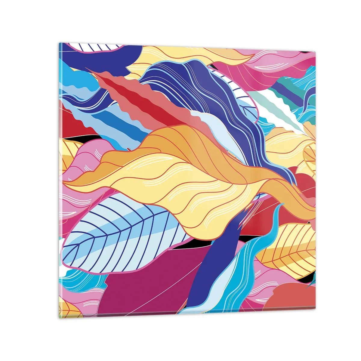 Quadro em vidro - Bagunça colorida - 70x70 cm