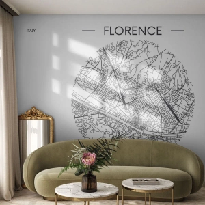 Papel de Parede Autocolante Deluxe Sticker - A anatomia de Florença - Mapa, Florença, Itália - 100x70 cm